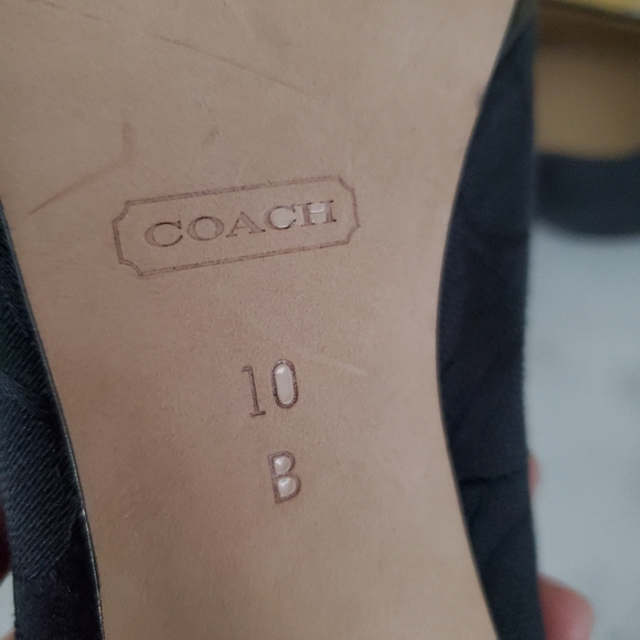 Coach Jacquard Signature Black Pattern Patent Leather Heels Women's Shoe Size 10 - Picture 11 of 13